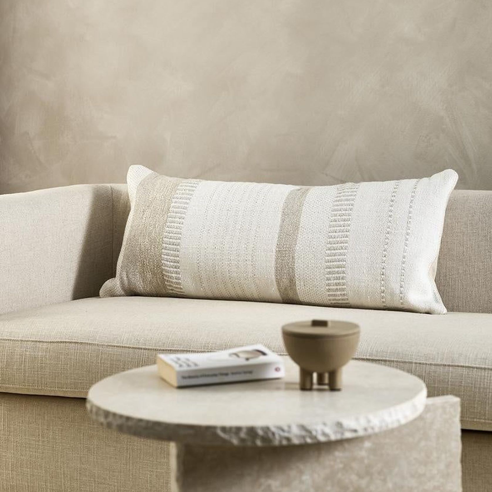 Baya Bettie Cushion - Oatmeal | Extra-Long Lumbar gallery detail image