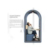 DUKE Single Seater Acoustic Office Silent Booth Pod - Silver gallery detail image