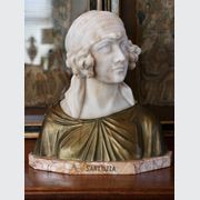 An Antique Alabaster And Gilt- Bronze Bust Of Santuzza gallery detail image