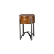 Lillian Circular Side Table in Rubberwood with Bronze Legs gallery detail image