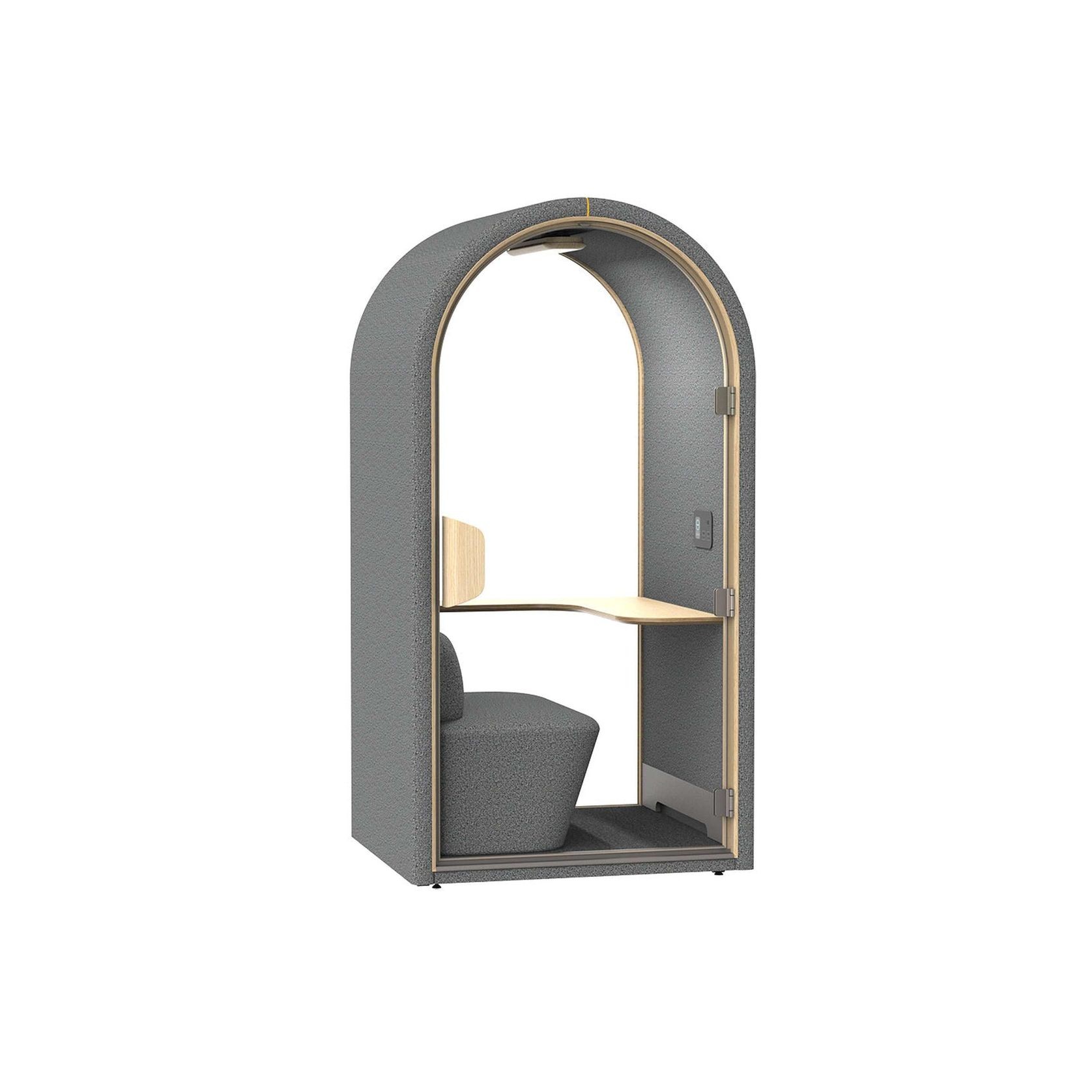 DUKE Single Seater Acoustic Office Silent Booth Pod - Charcoal gallery detail image