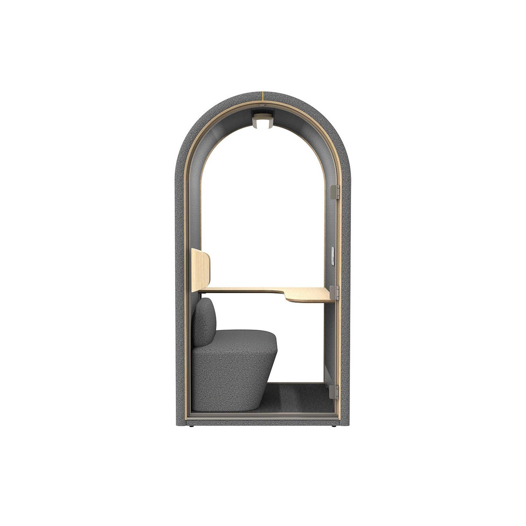 DUKE Single Seater Acoustic Office Silent Booth Pod - Charcoal gallery detail image