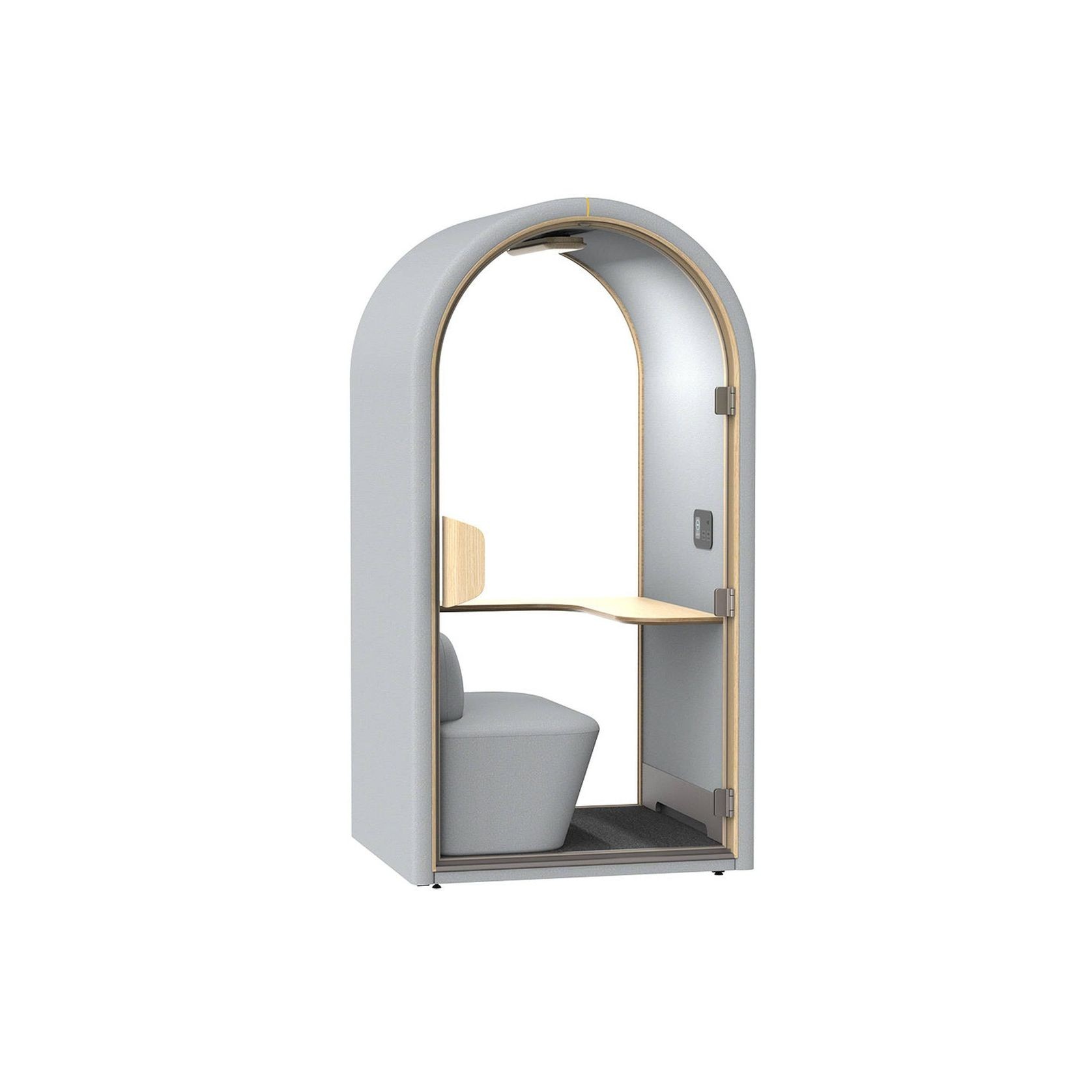 DUKE Single Seater Acoustic Office Silent Booth Pod - Silver gallery detail image