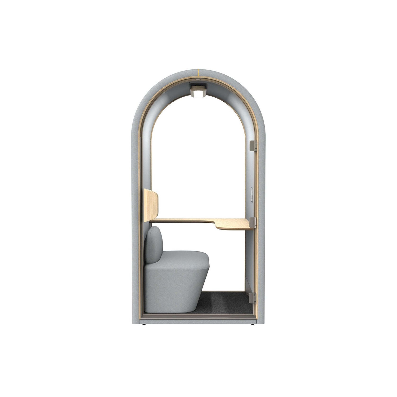 DUKE Single Seater Acoustic Office Silent Booth Pod - Silver gallery detail image