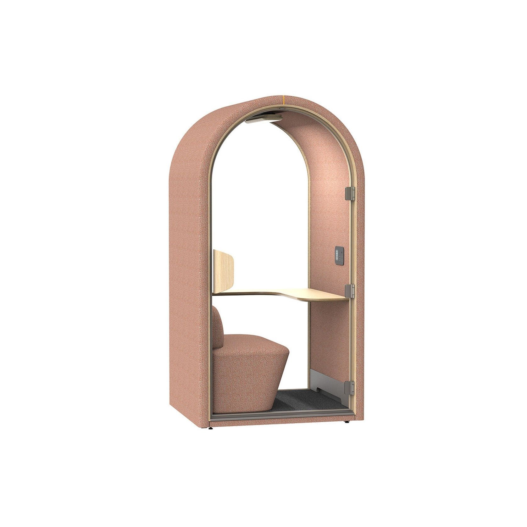 DUKE Single Seater Acoustic Office Silent Booth Pod - Terracotta gallery detail image