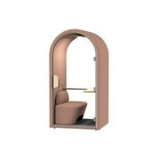 DUKE Single Seater Acoustic Office Silent Booth Pod - Terracotta gallery detail image