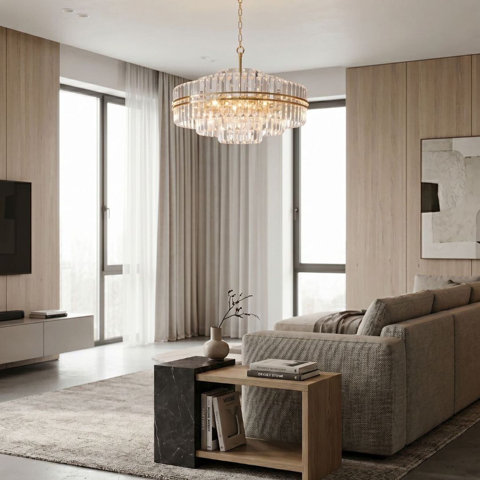 Ashton Collection - Chandelier - Gold Plated - W:80cm gallery detail image