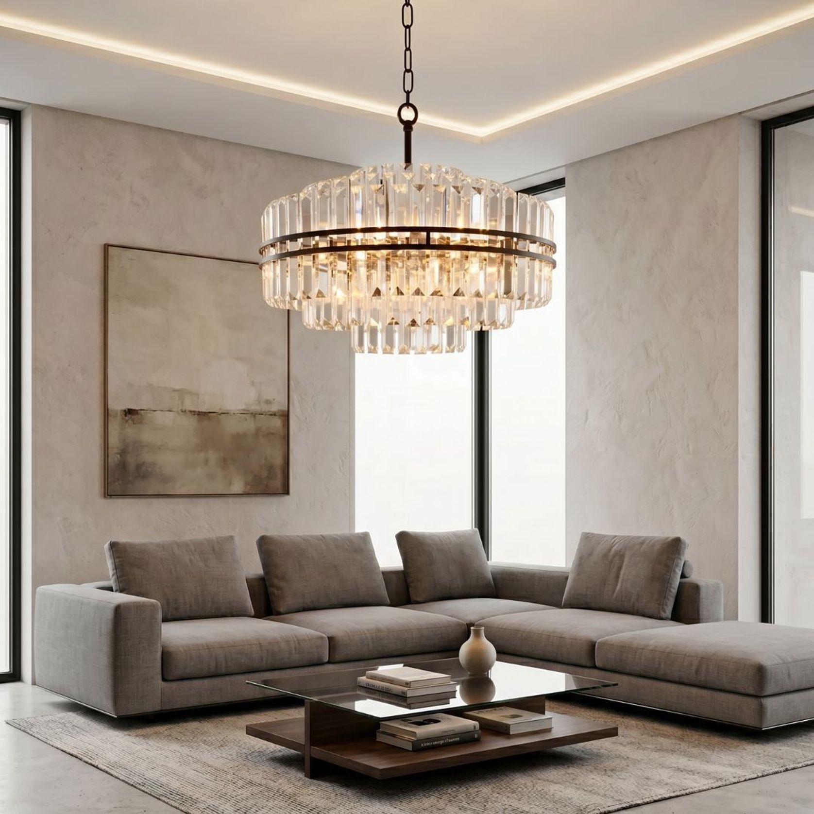 Ashton Collection - Chandelier - Warm Bronze Finish - W:80cm gallery detail image