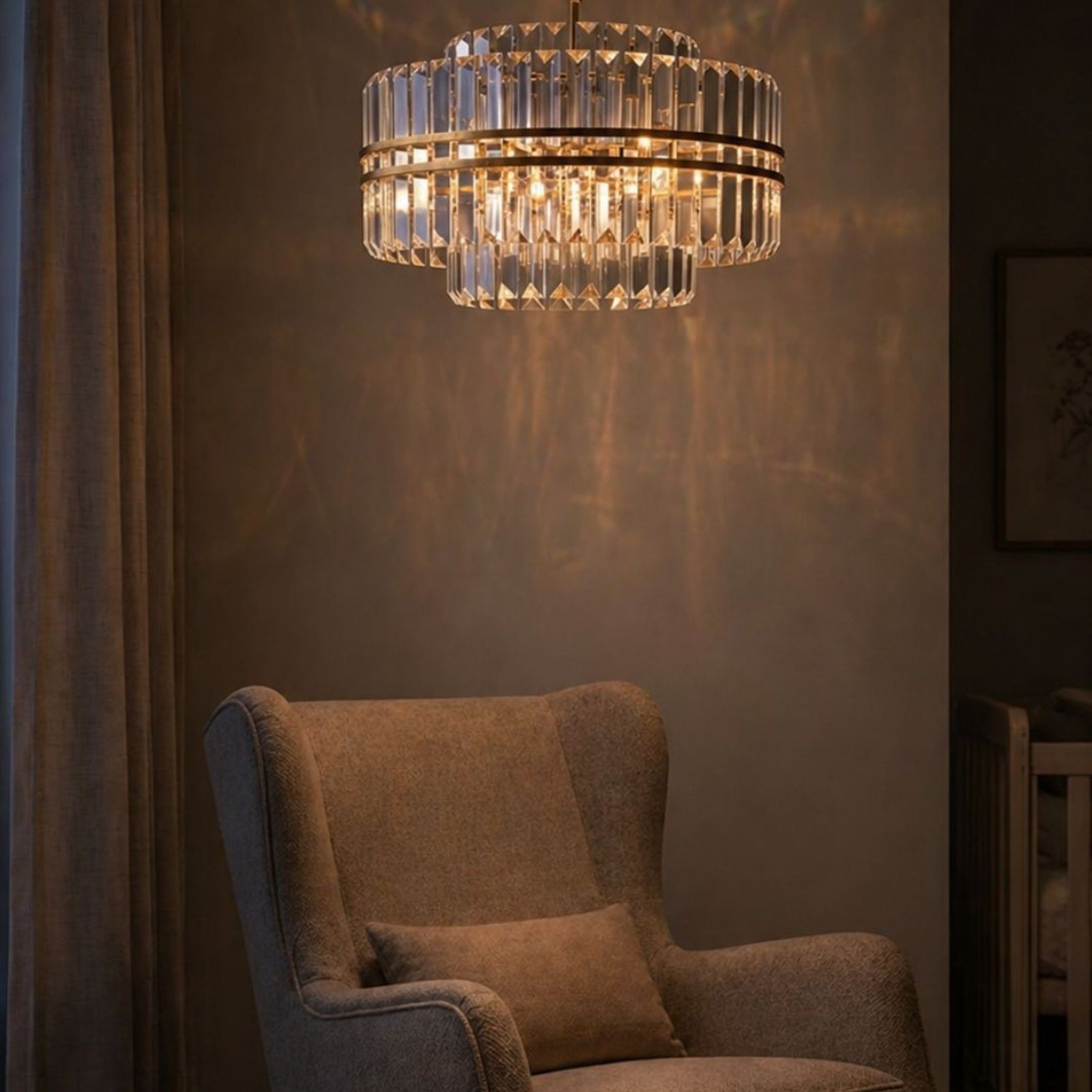 Ashton Collection - Chandelier - Antique Gold Finish - W:68cm gallery detail image