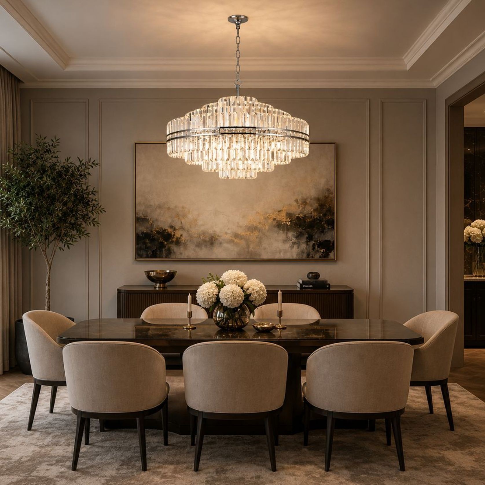 Ashton Collection - Chandelier - Nickel Plated - W:100cm gallery detail image