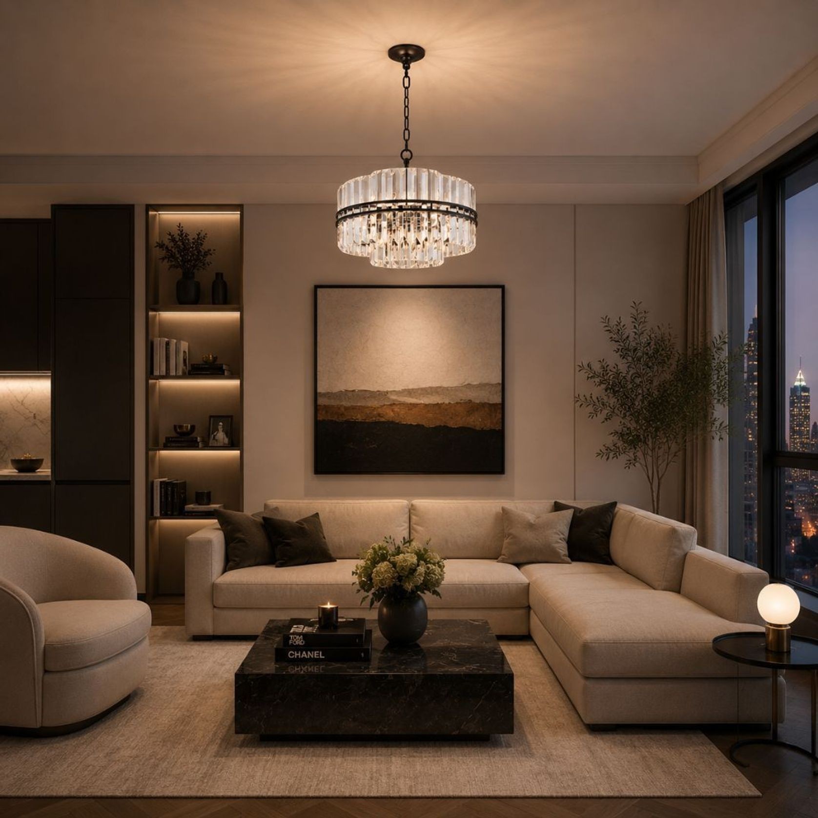 Ashton Collection - Chandelier - Warm Bronze Finish - W:55cm gallery detail image