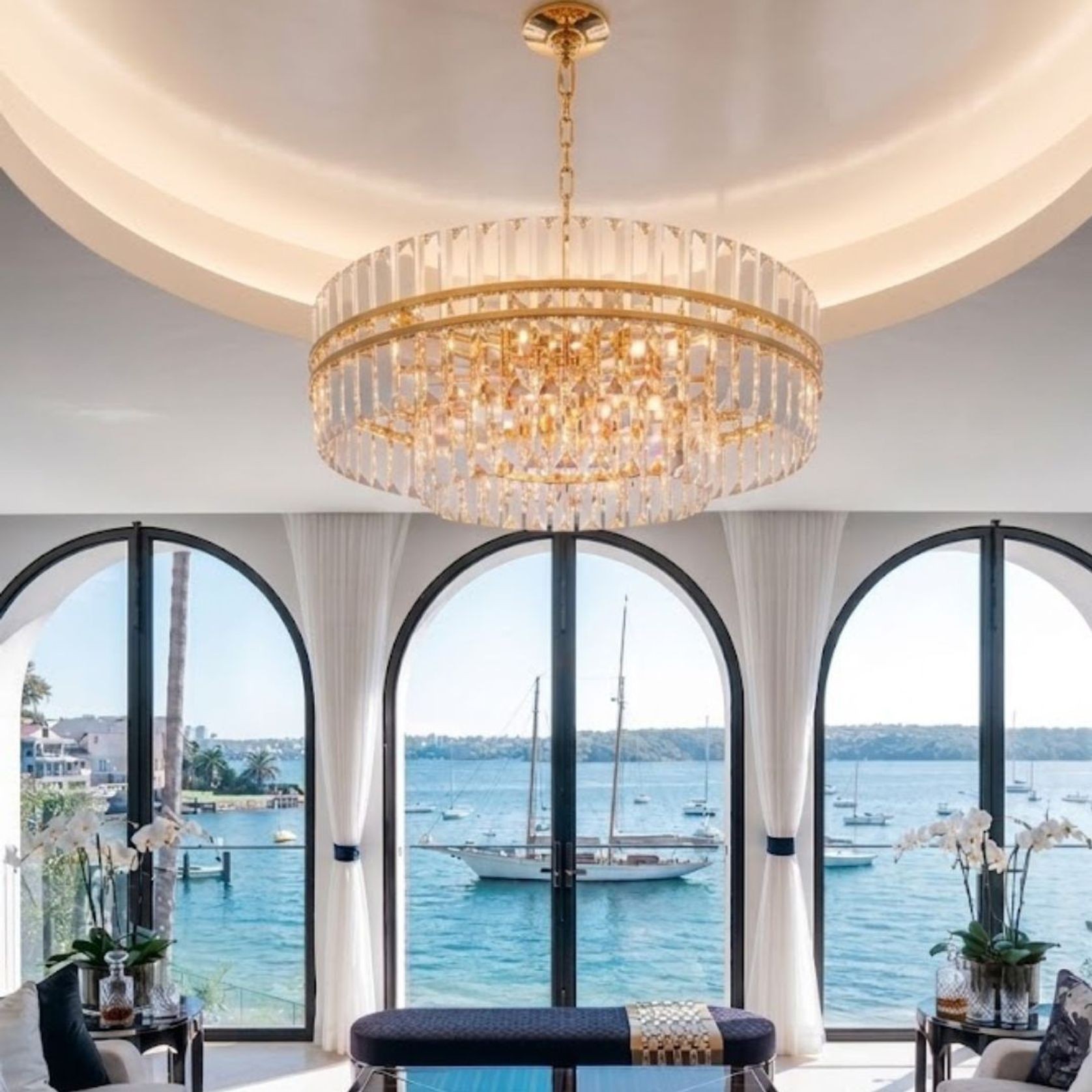 Ashton Collection - Chandelier - Gold Plated - W:68cm gallery detail image