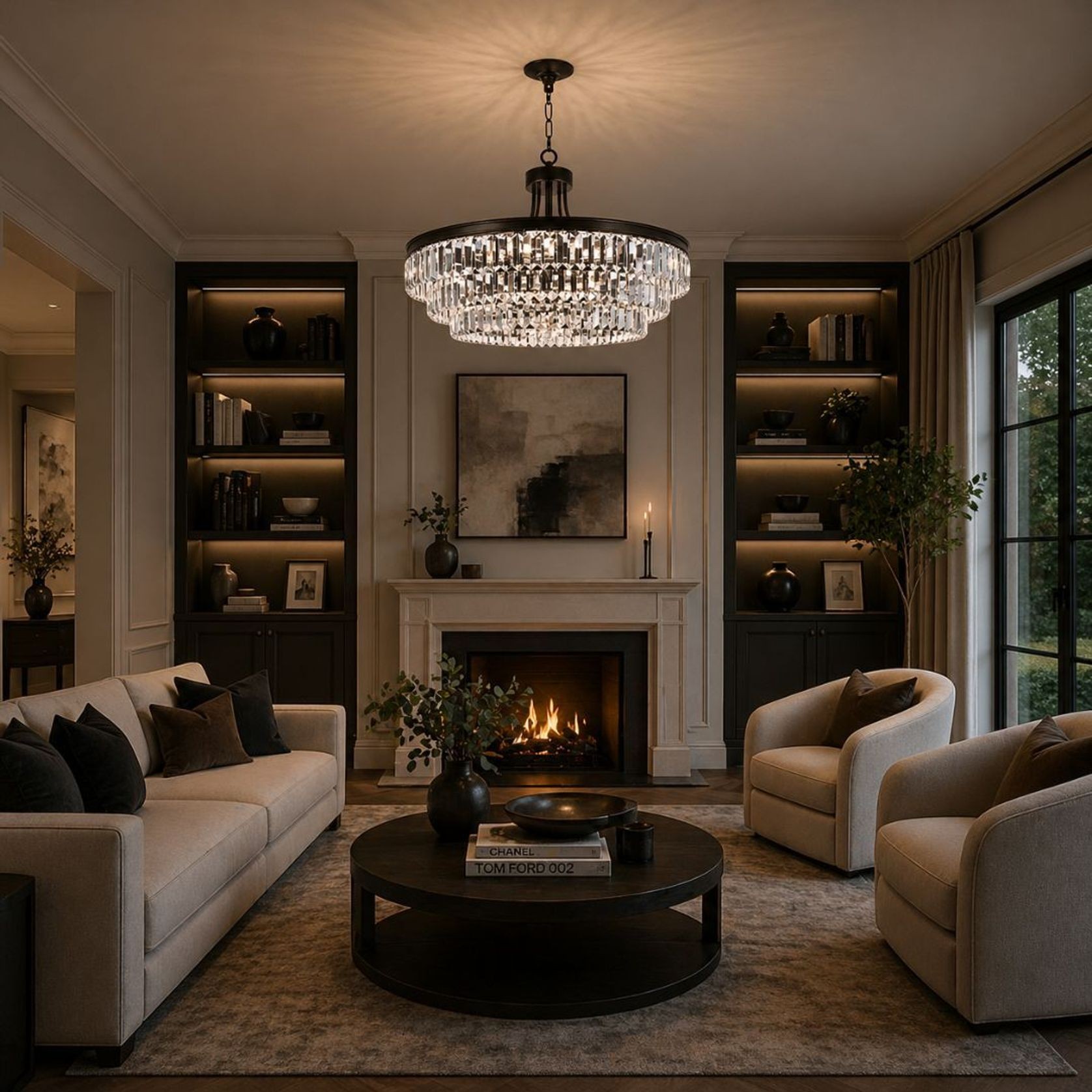 Jordan Collection - Chandelier - Warm Bronze Finish - W:70cm gallery detail image