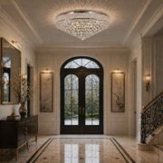 Royal Empress Flush Mount Basket Chandelier - Chrome - W:90cm gallery detail image
