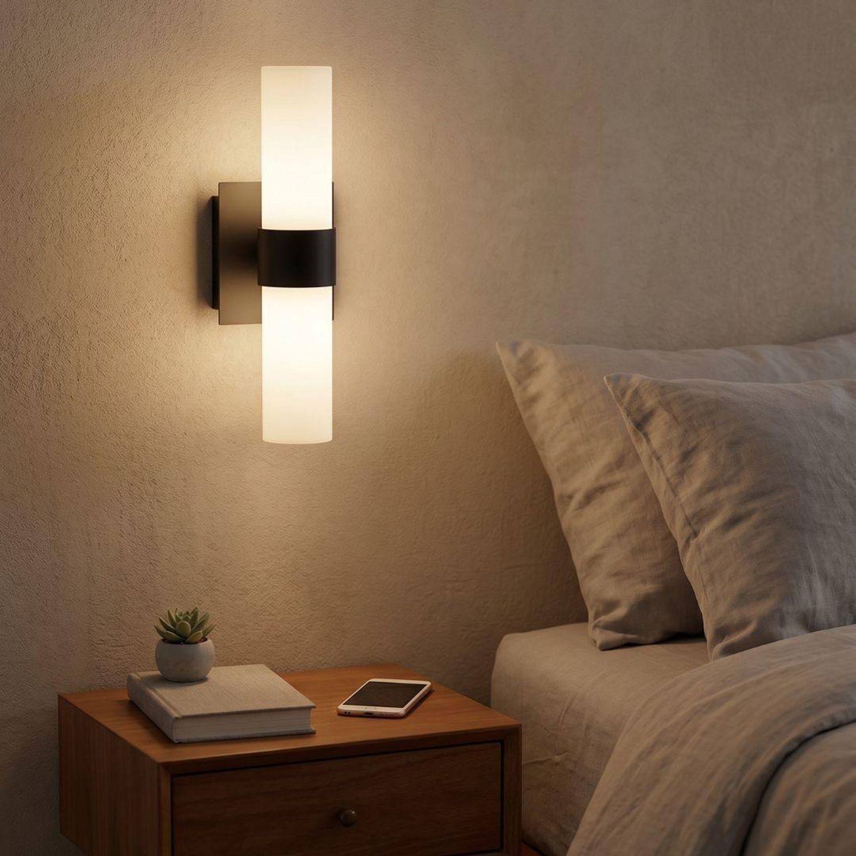 Provincial Collection Wall Sconce - Frosted Glass - Matte Black - H:44cm gallery detail image