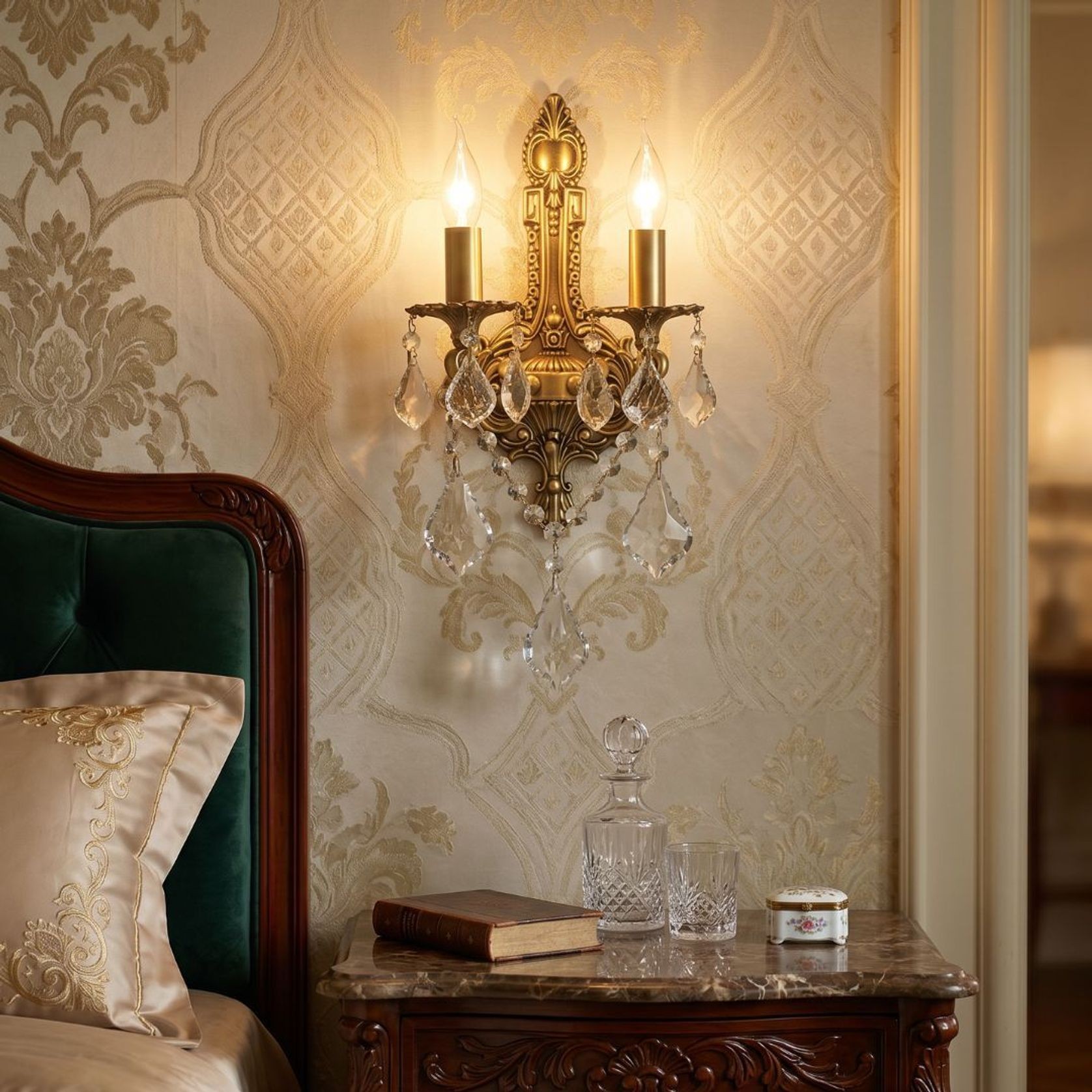 Americana 2 Light Wall Sconce - Edwardian - Brass Finish gallery detail image
