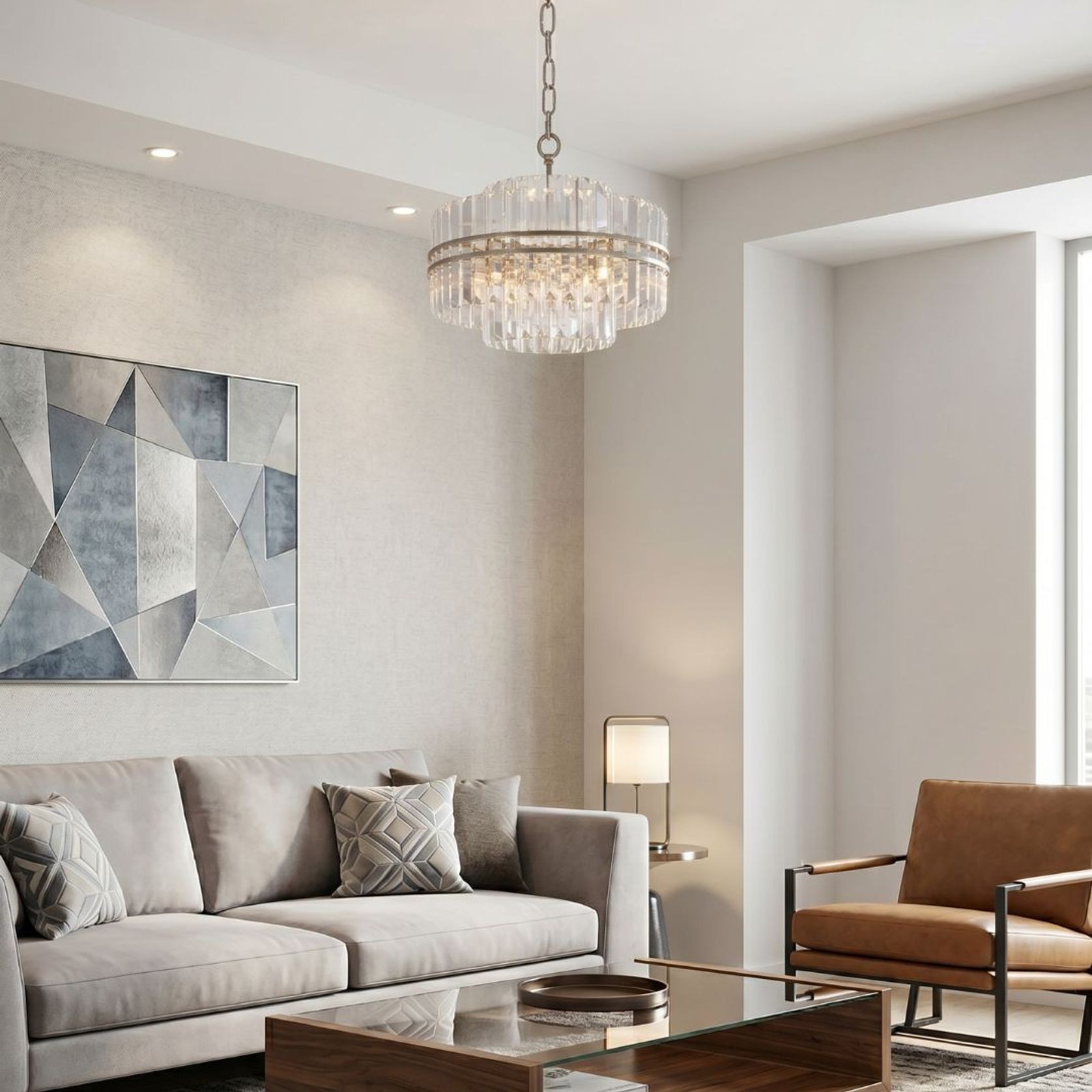 Ashton Collection - Chandelier - Champagne Finish - W:55cm gallery detail image