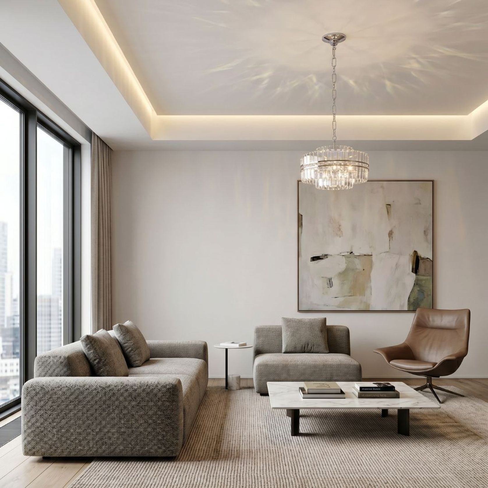 Ashton Collection - Chandelier - Nickel Plated - W:55cm gallery detail image