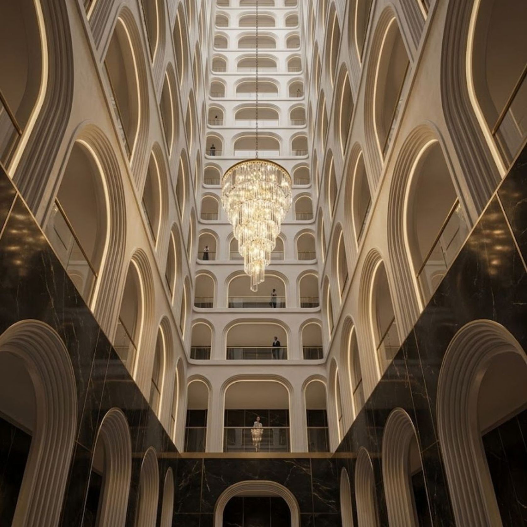 NewYork Oasis Spiral Chandelier - Gold - W:90cm gallery detail image