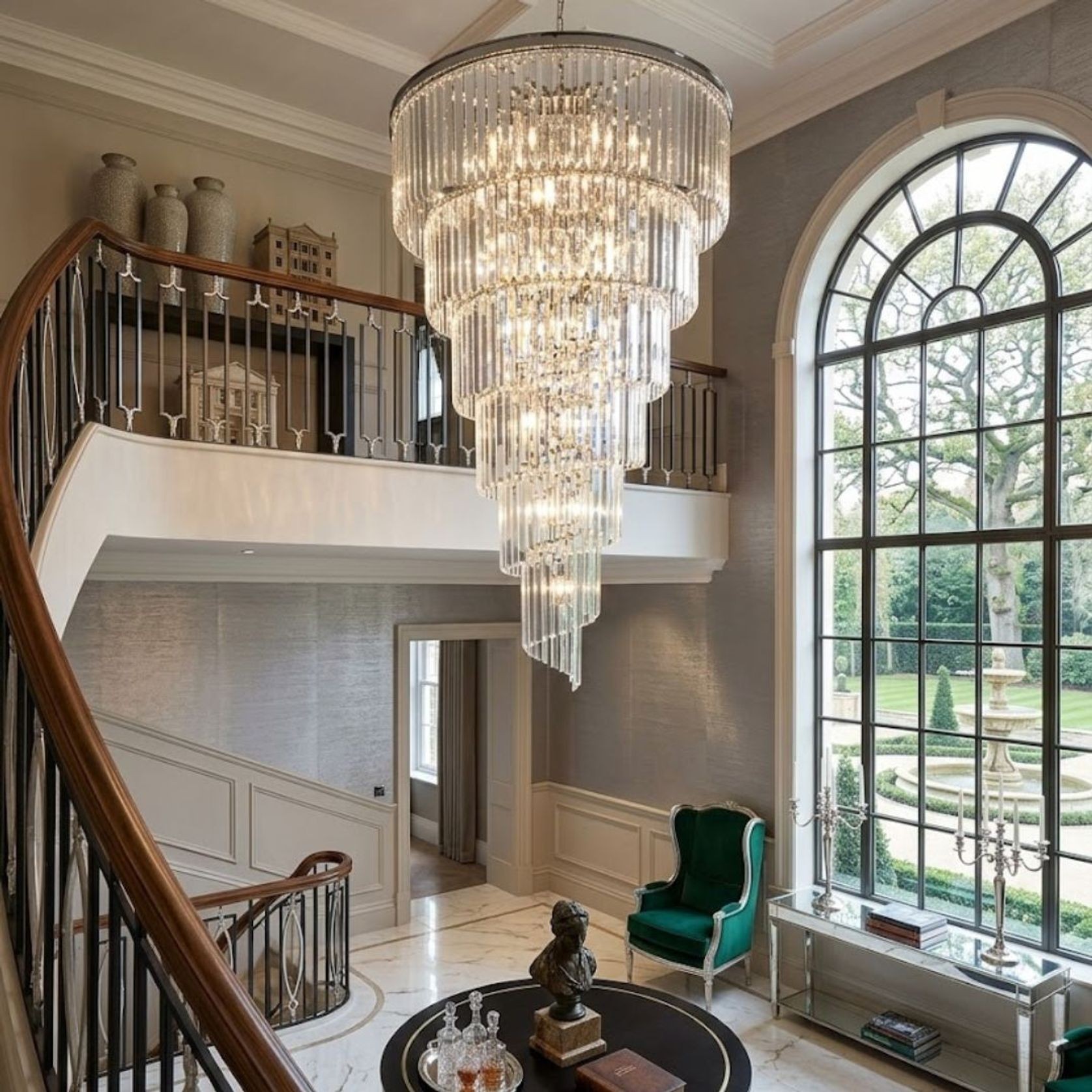 NewYork Oasis Spiral Chandelier - Chrome - W:80cm gallery detail image