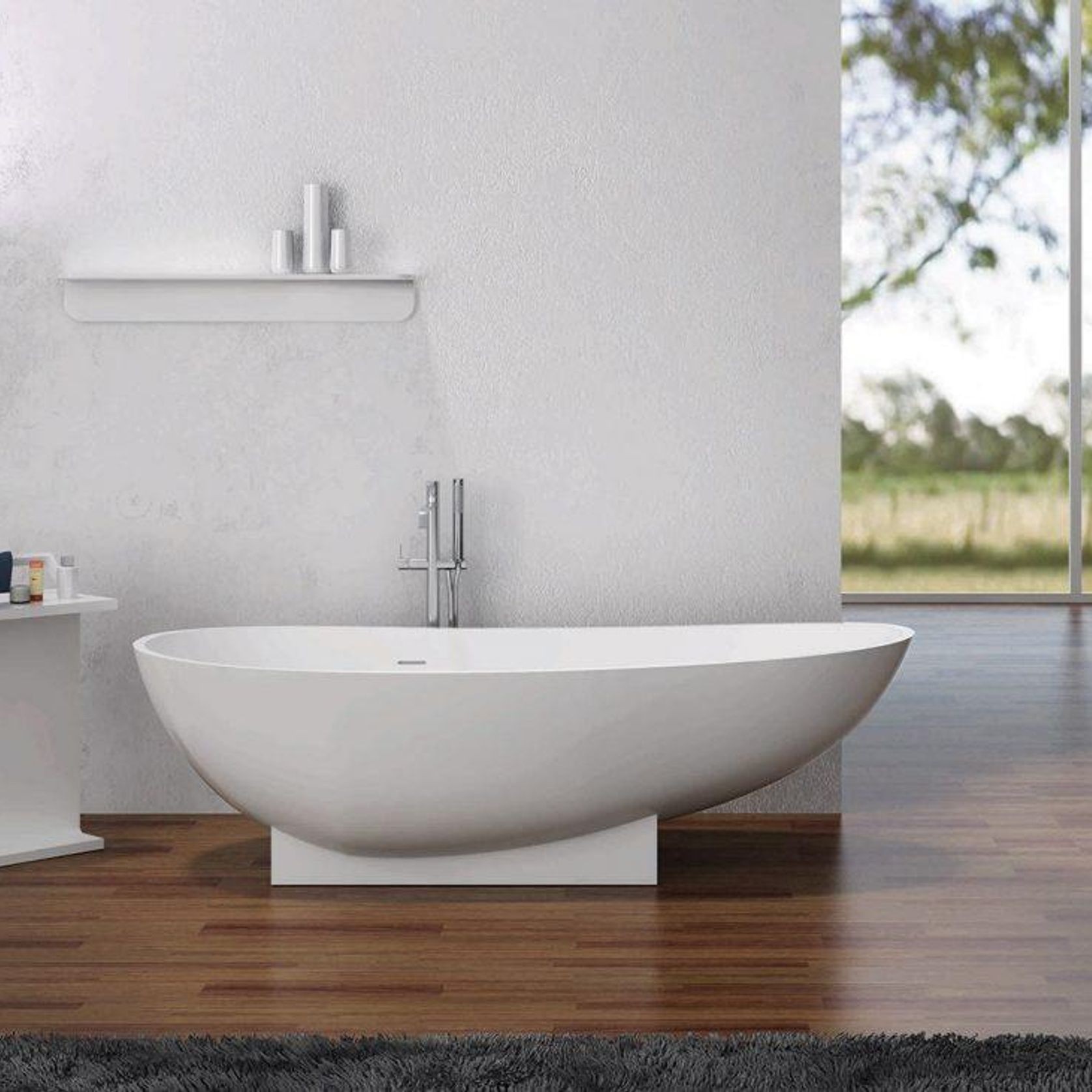 Pietra Bianca Flora Freestanding Stone Bath ArchiPro AU