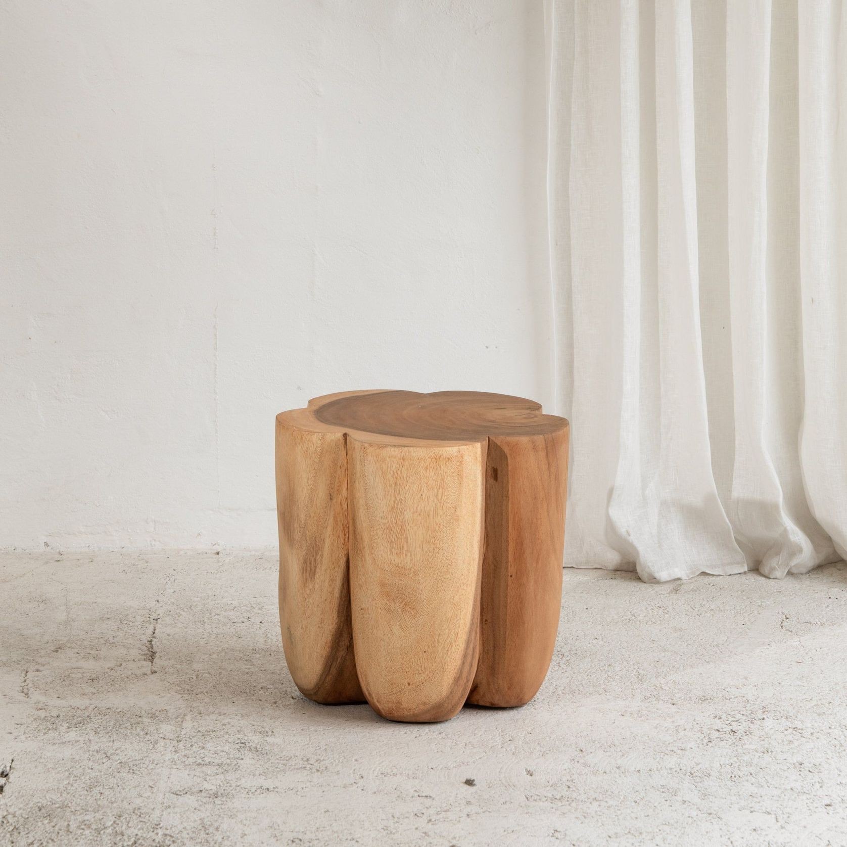 Flore Curved Side Table - Natural gallery detail image