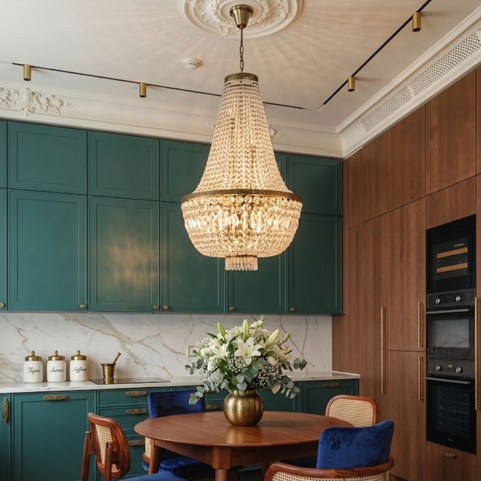 French Basket Chandelier - Antique Bronze - 8 Light gallery detail image