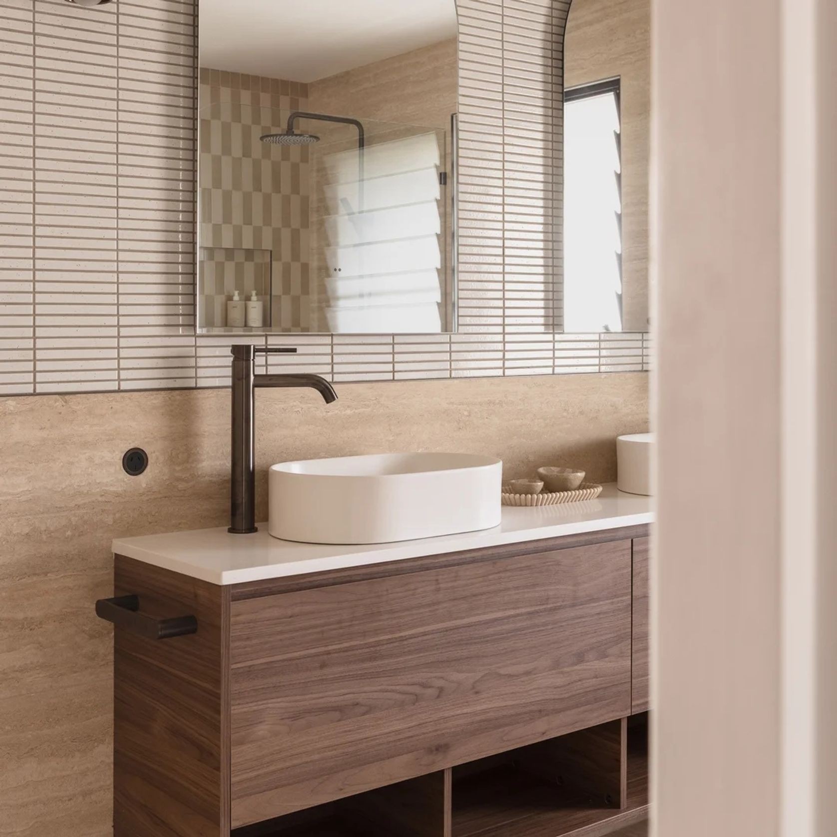 Elysian Extended Basin Mixer - Brushed Gunmetal gallery detail image