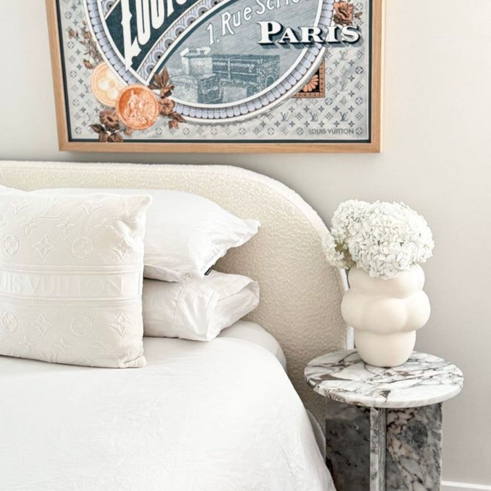 Round Cross Side Table - Milky Blue Marble | Natural Stone Co. gallery detail image