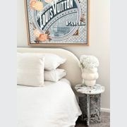 Round Cross Side Table - Milky Blue Marble | Natural Stone Co. gallery detail image