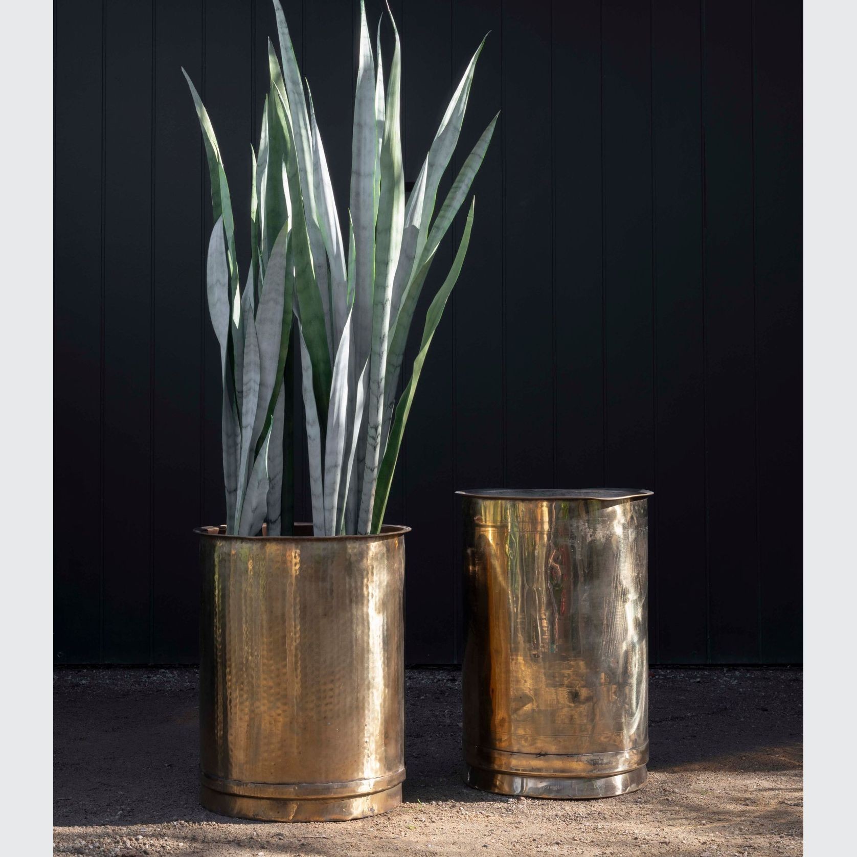 Antique Brass Tall Planter gallery detail image