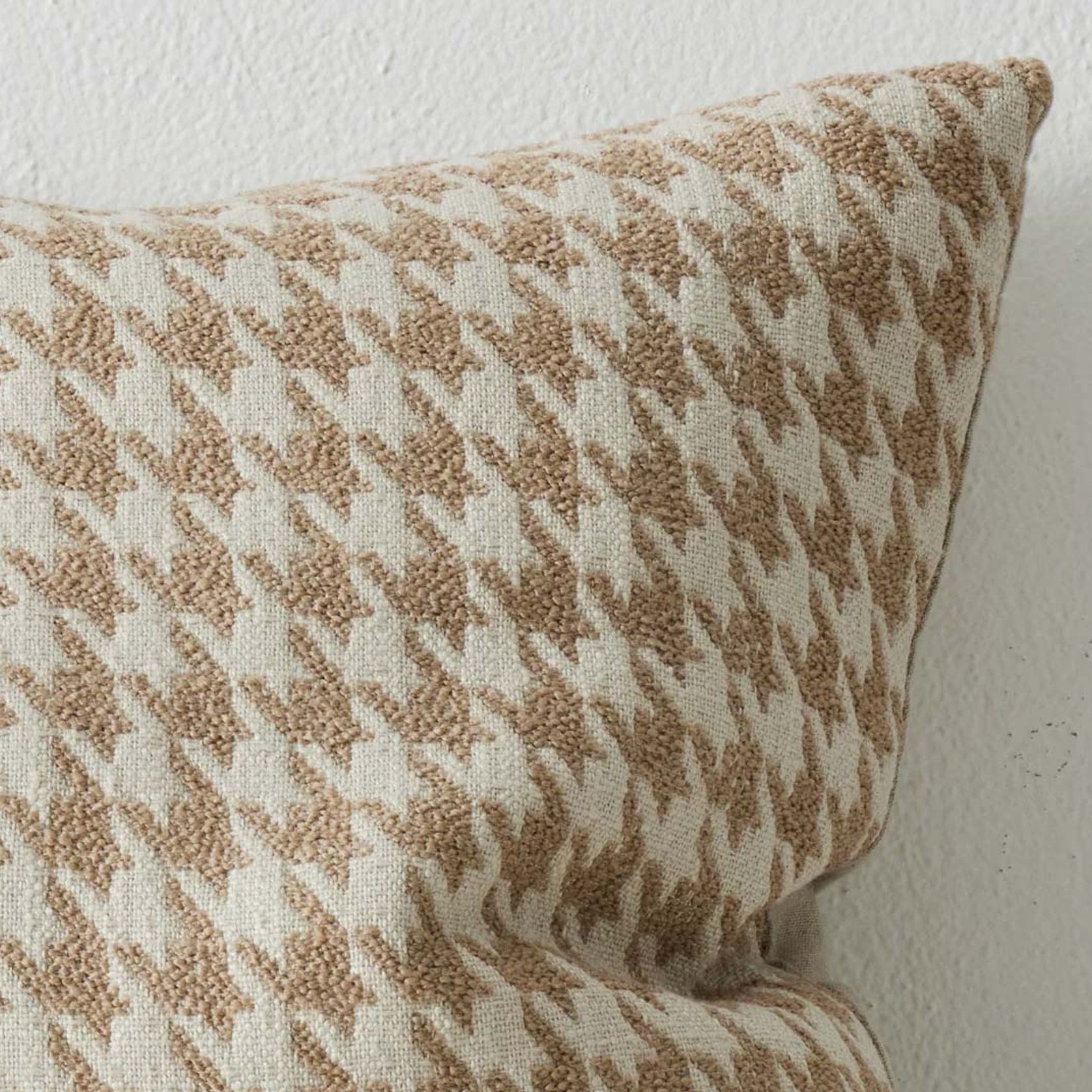 Weave Home Giovanni Cushion - Oatmeal | Bouclé Houndstooth gallery detail image