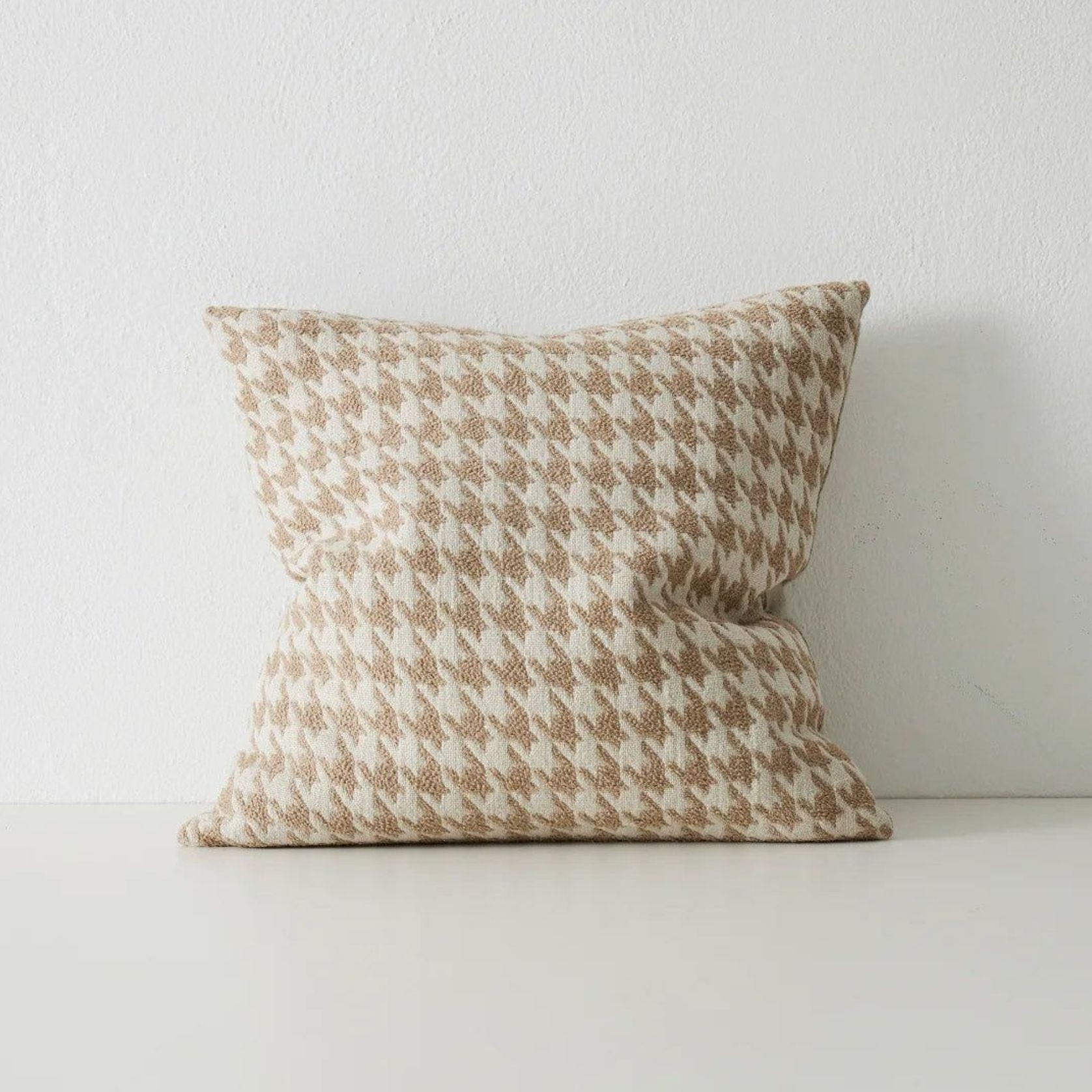 Weave Home Giovanni Cushion - Oatmeal | Bouclé Houndstooth gallery detail image