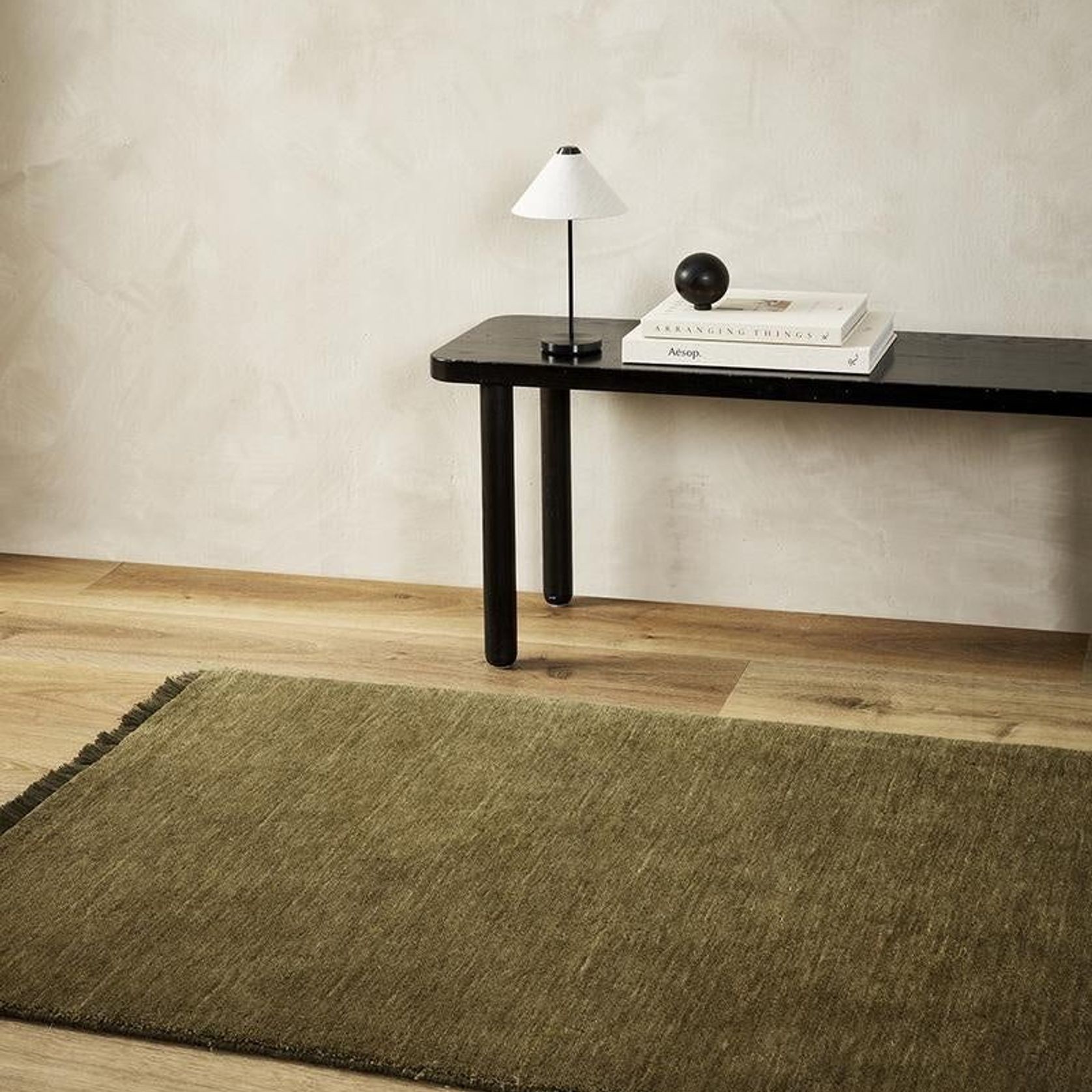 Baya Sandringham 100% NZ Wool Floor Runner Rug  - Moss gallery detail image