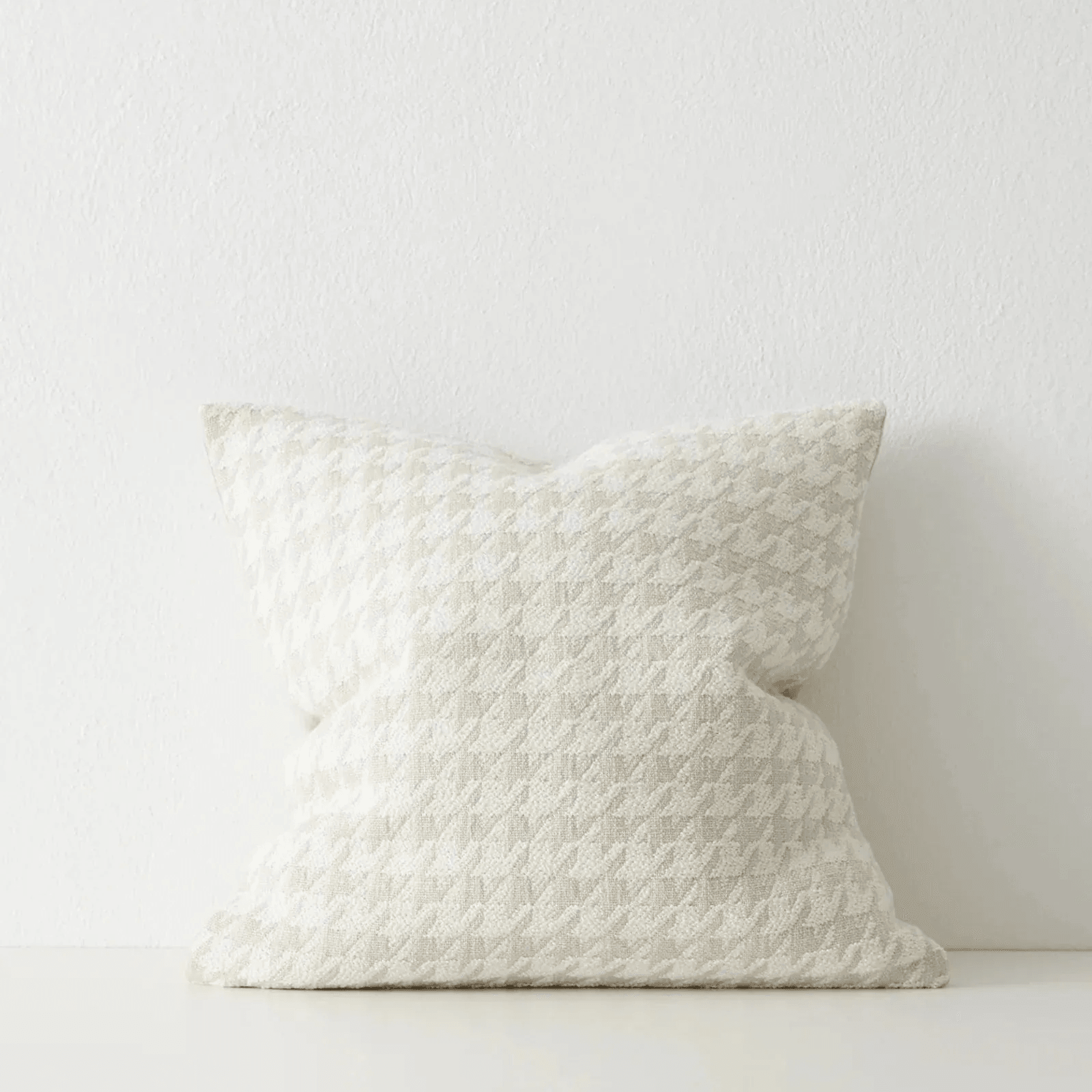 Weave Home Giovanni Cushion - Salt | Bouclé Houndstooth gallery detail image