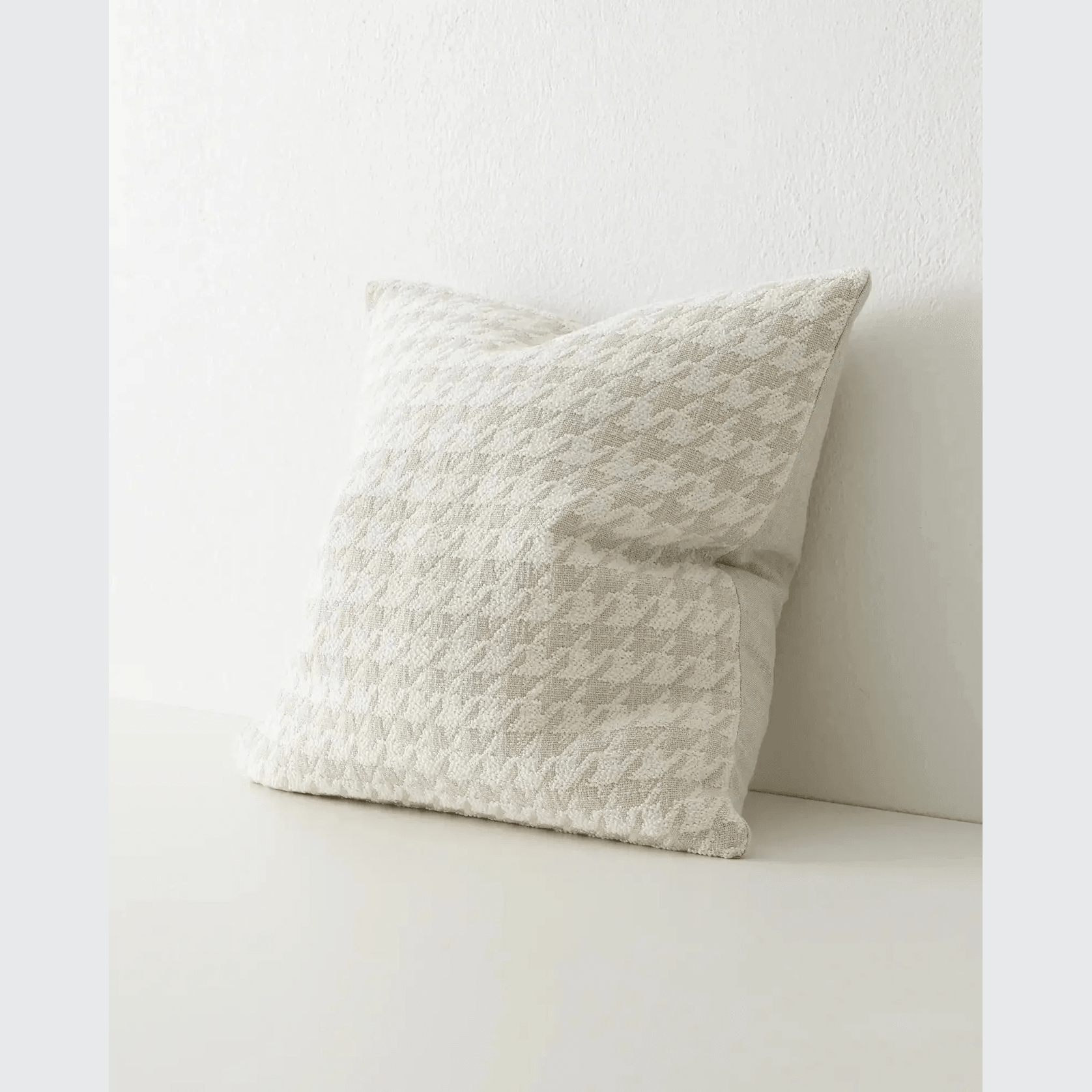 Weave Home Giovanni Cushion - Salt | Bouclé Houndstooth gallery detail image