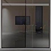 Grey Toughened Glass Sliding Door With Double Tracks gallery detail image