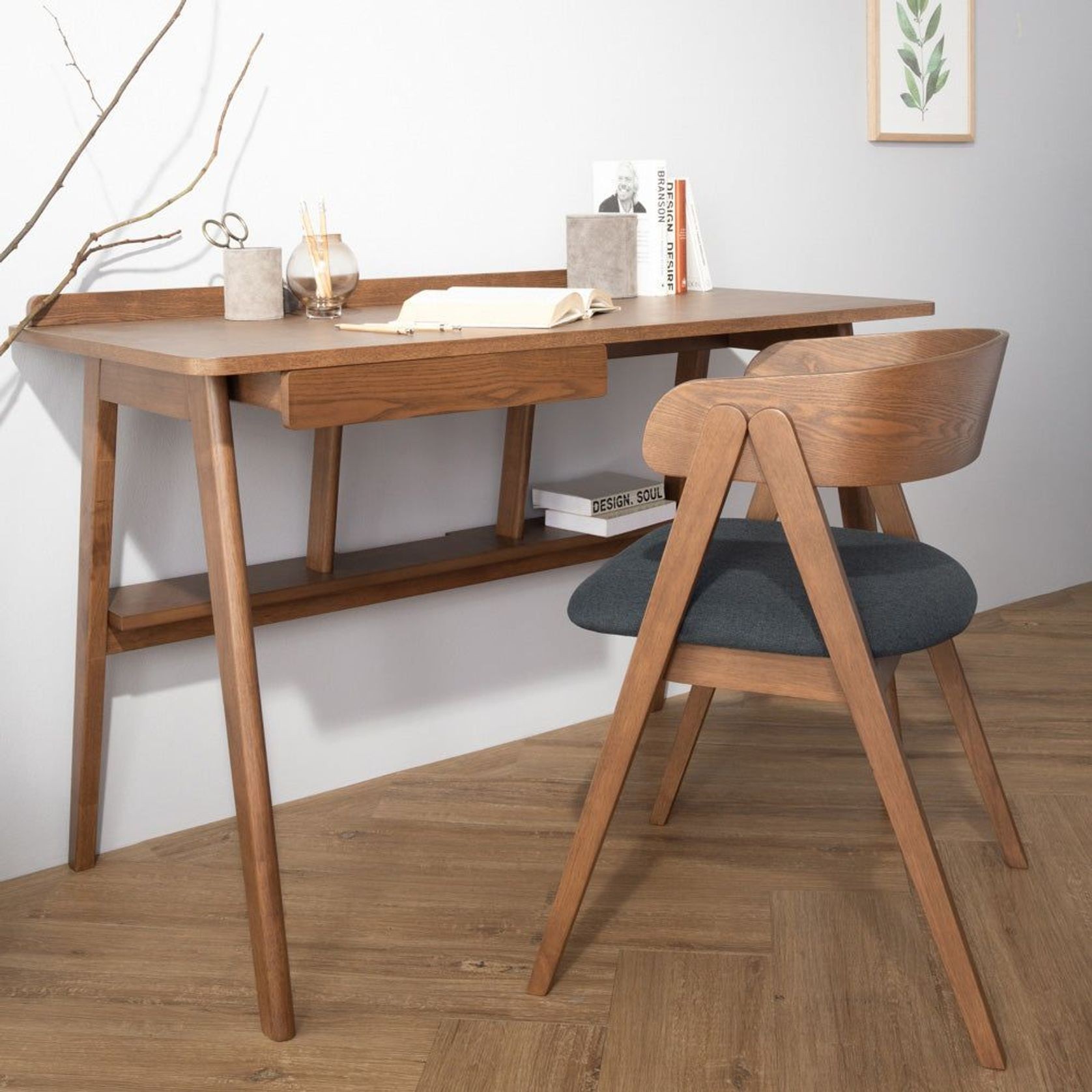 COLT Study Desk 120cm - Walnut gallery detail image