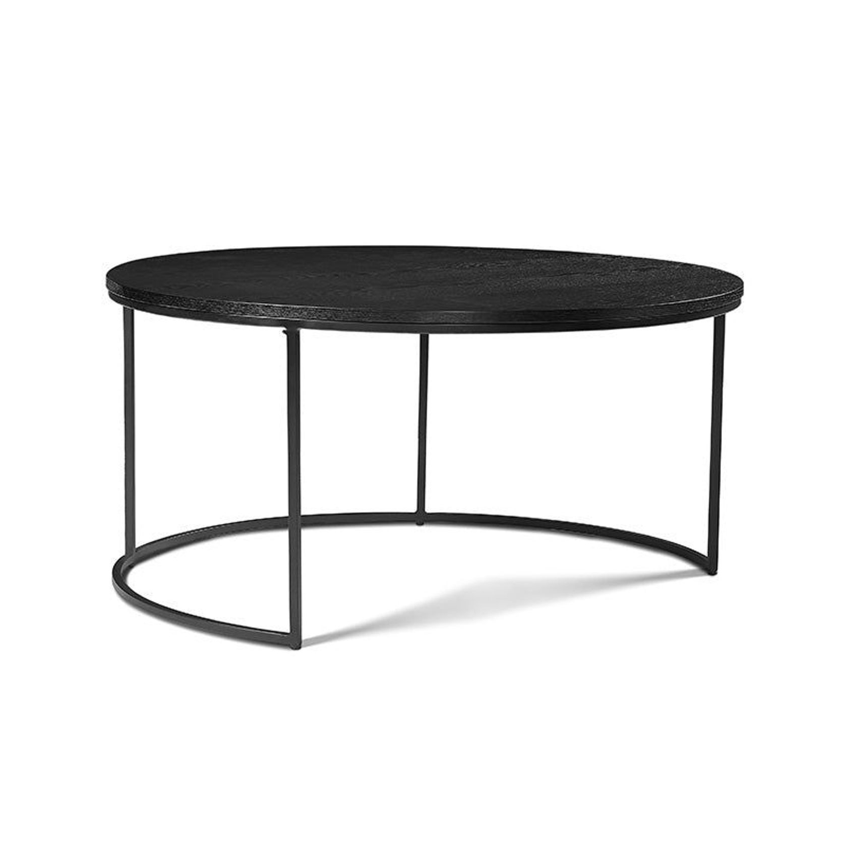 PIPER Nest of 2 Round Coffee Table 65/80cm - Black gallery detail image