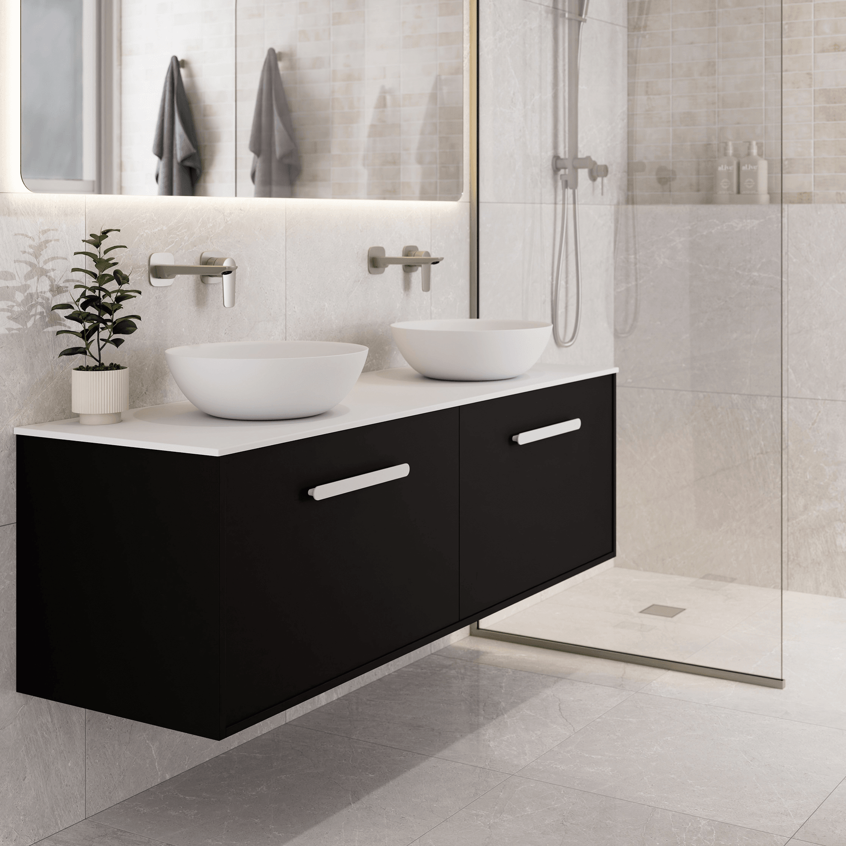 Hako 1500 Double Basin Vanity | Villastone Slab Top gallery detail image