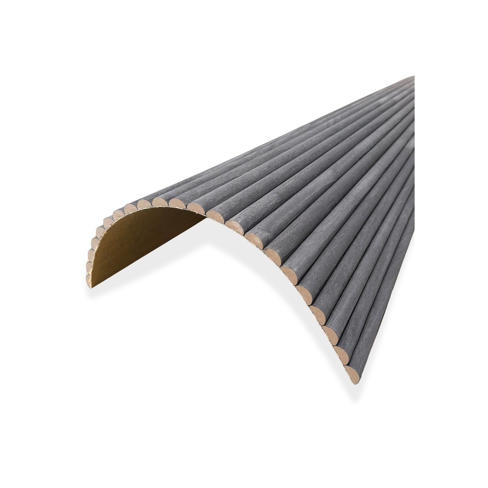 WOODFLEX Flexible Wooden Slat Wall Panel - Black - 2700mm x 600mm - Half Round 27mm gallery detail image