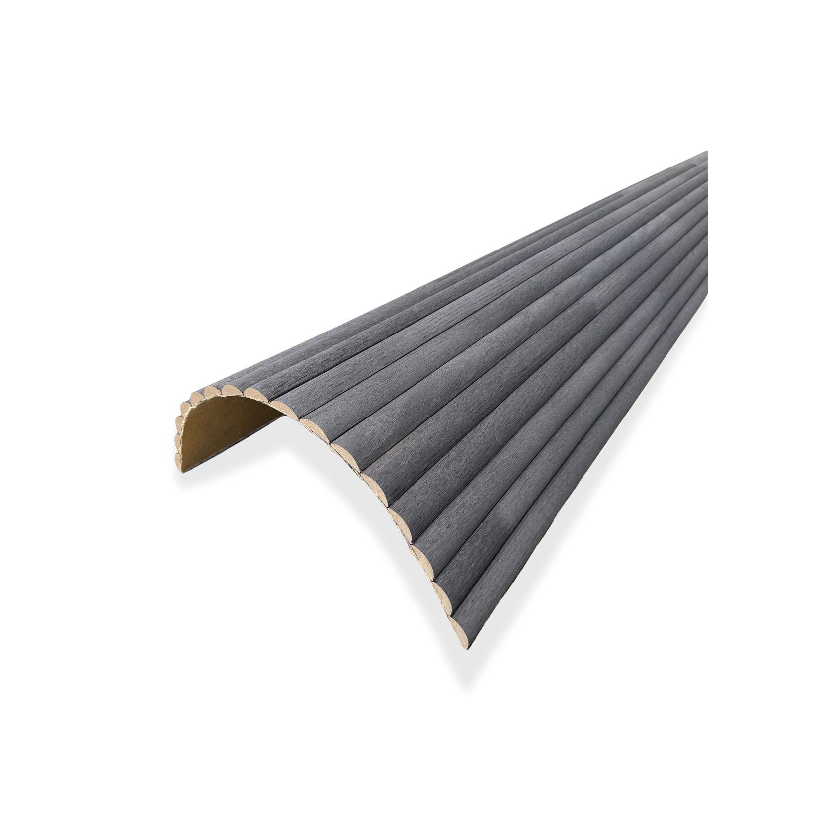 WOODFLEX Flexible Wooden Slat Wall Panel - Black Oak - 2700mm x 600mm - Half Round 37mm gallery detail image