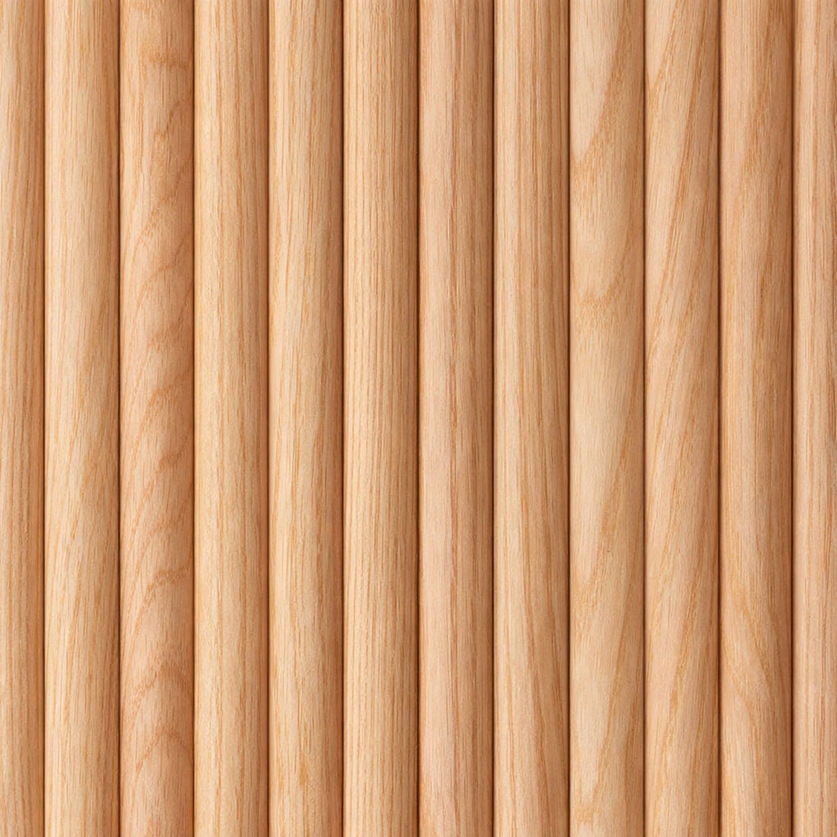 WOODFLEX Flexible Wooden Slat Wall Panel - Oak Veneer - 2700mm x 600mm - Half Round 37mm gallery detail image