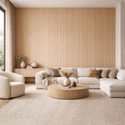 WOODFLEX Flexible Wooden Slat Wall Panel - Oak Veneer - 2700mm x 600mm - Half Round 37mm gallery detail image