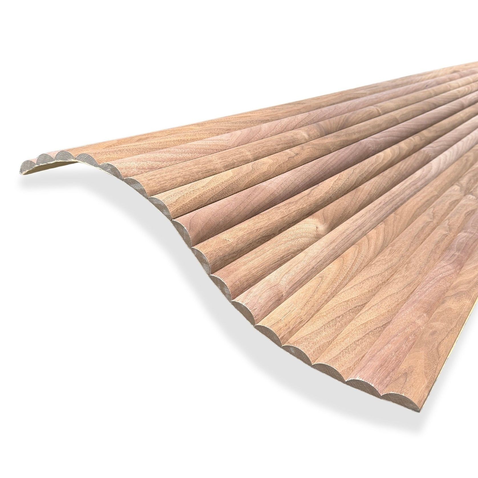 WOODFLEX Flexible Wooden Slat Wall Panel - Walnut Veneer - 2700mm x 600mm - Half Round 37mm gallery detail image