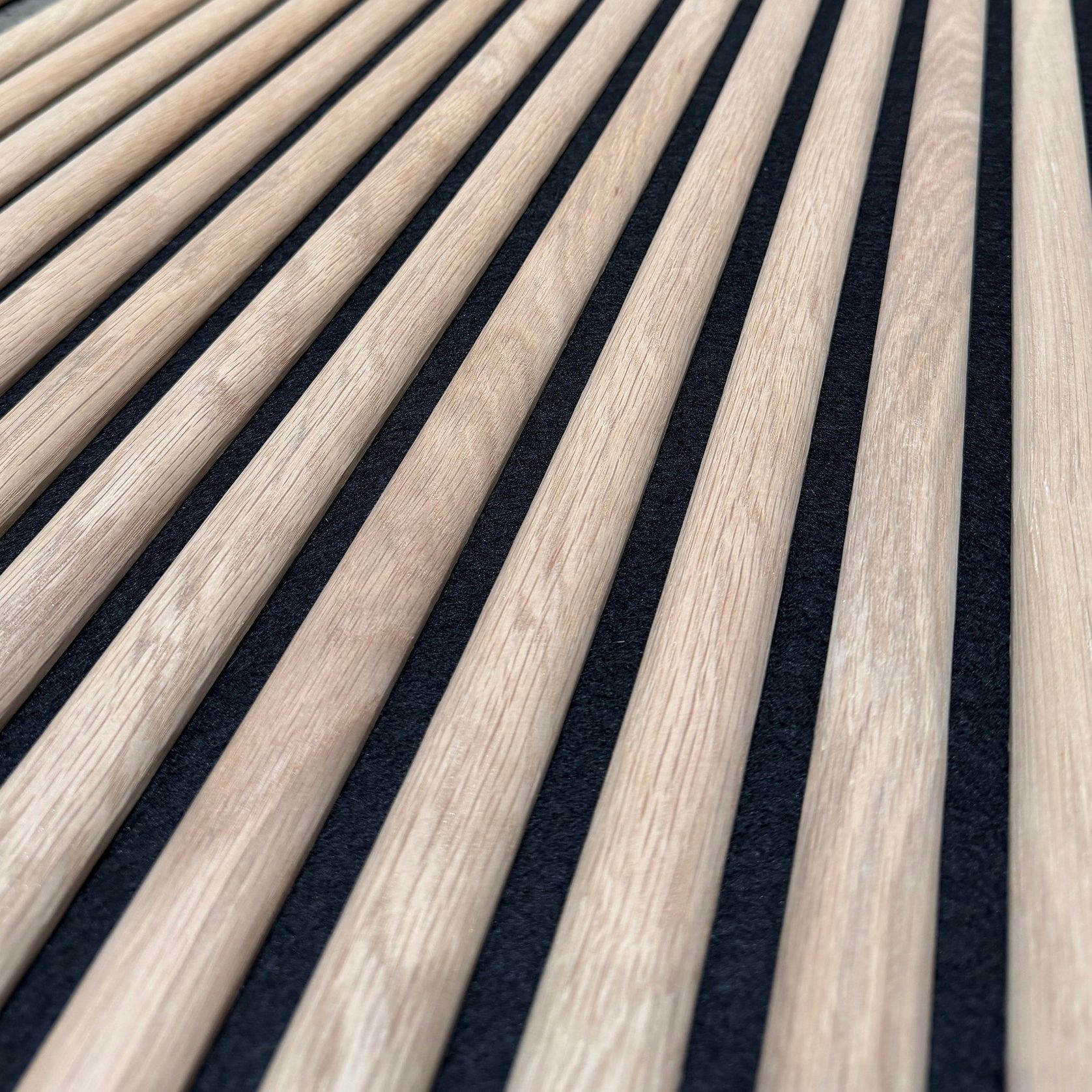 WOODFLEX Flexible Acoustic Slat Wall Panel - Half Round Oak Veneer - 2700mm x 600mm gallery detail image