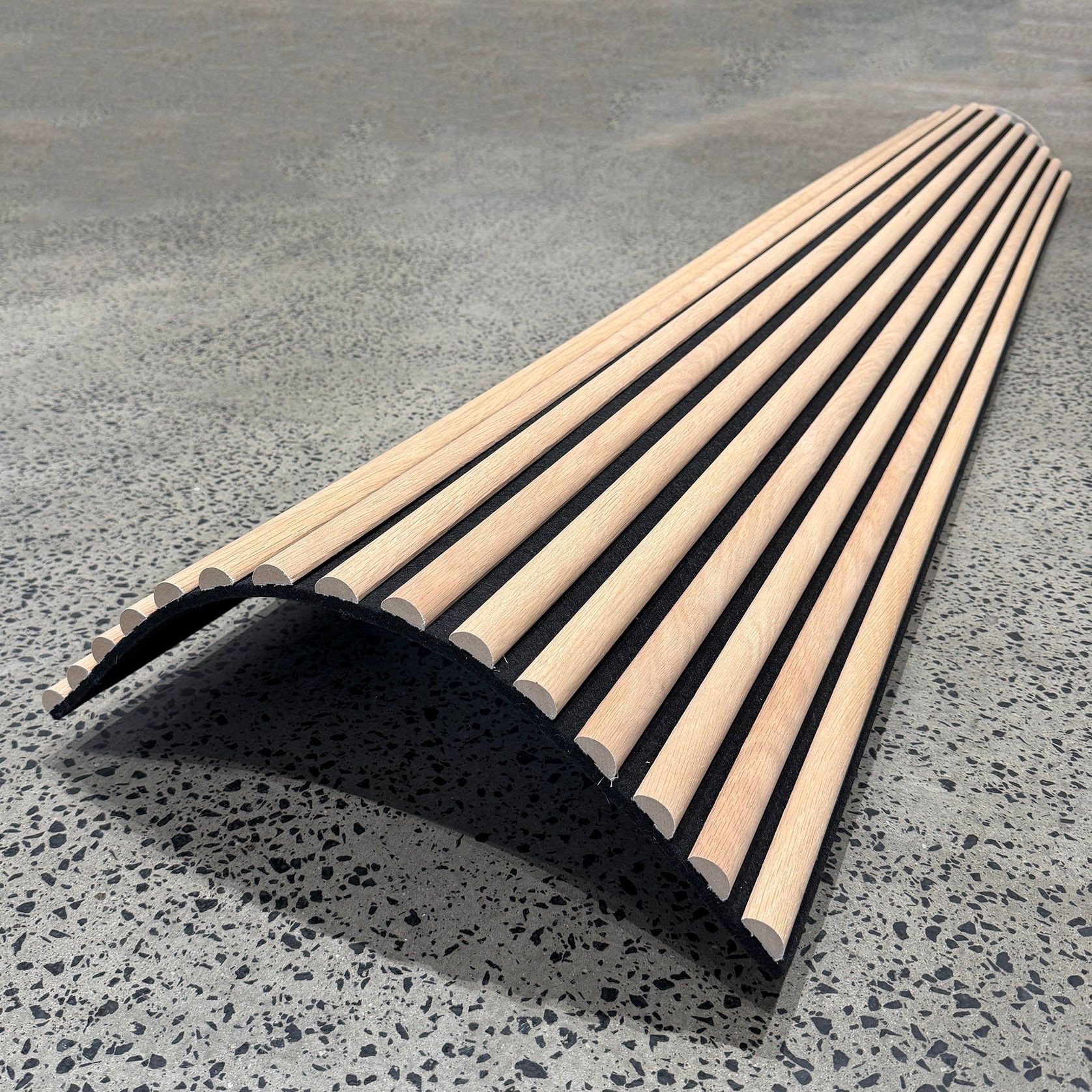 WOODFLEX Flexible Acoustic Slat Wall Panel - Half Round Oak Veneer - 2700mm x 600mm gallery detail image