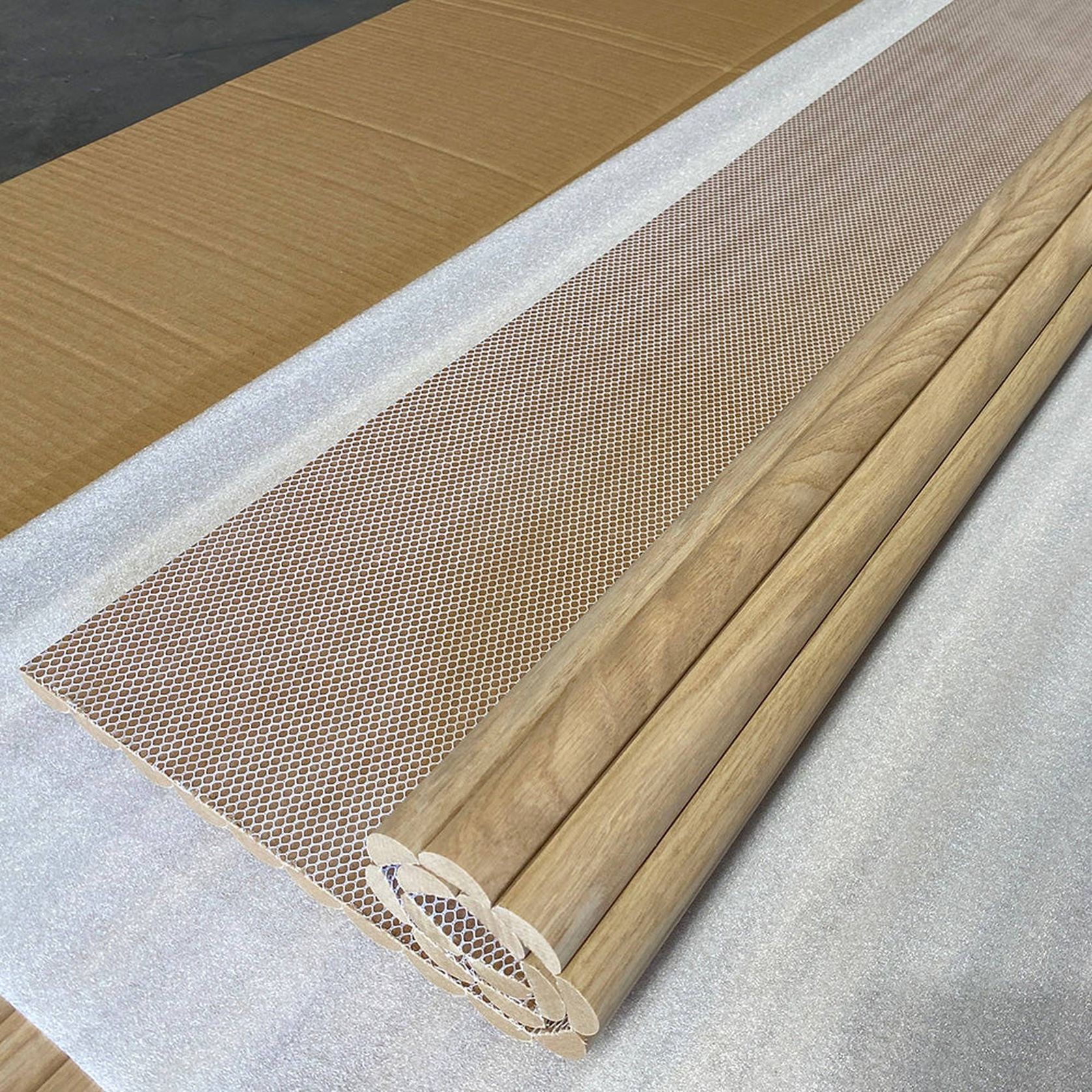 WOODFLEX Flexible Wooden Slat Wall Panel - Oak Veneer - 3000mm x 600mm - Half Round gallery detail image