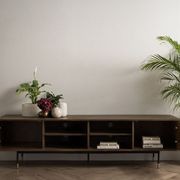 HAMILTON Entertainment TV Unit Solid Acacia Wood 200cm - Toffee Colour gallery detail image