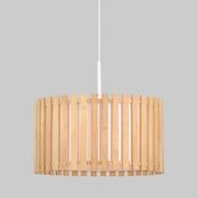 Hampshire | Bamboo Ribbed Drum Pendant Light - Natural gallery detail image